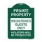 Signmission Registered Guests Violators Will Prosecuted, Green & White Aluminum Sign, 18" H, GW-1824-23225 A-DES-GW-1824-23225 - alternate 1